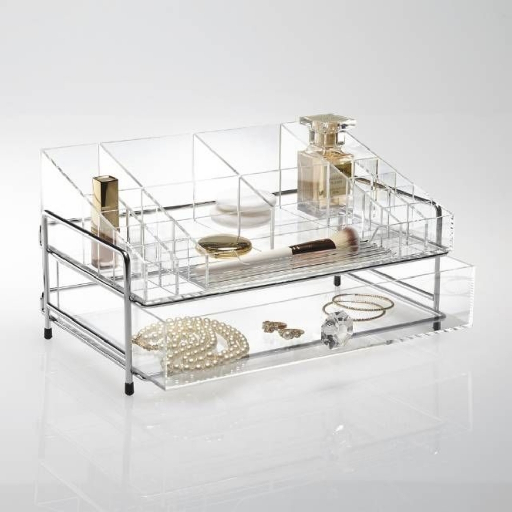 New Frontgate Luciana Acrylic Makeup Vanity Organizer 1-Drawer